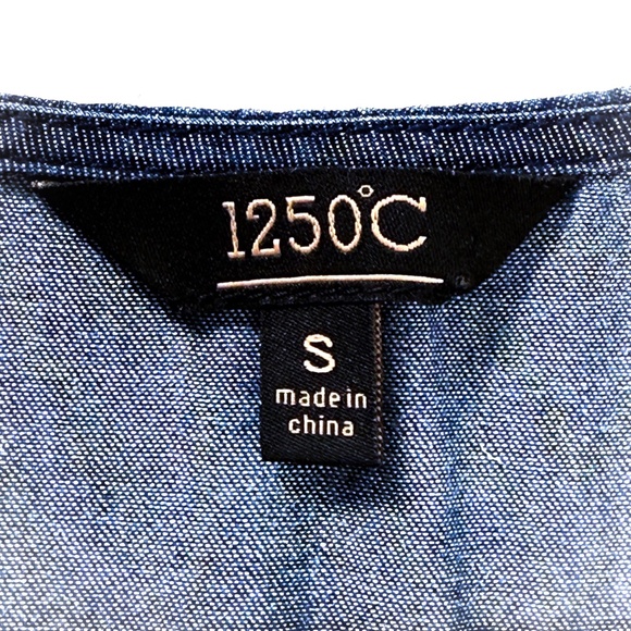 1250°C Dark Navy Chambray Boho Tassel Dress w/ Pockets Size S / M Retail $80 🧵✨ - Picture 10 of 12